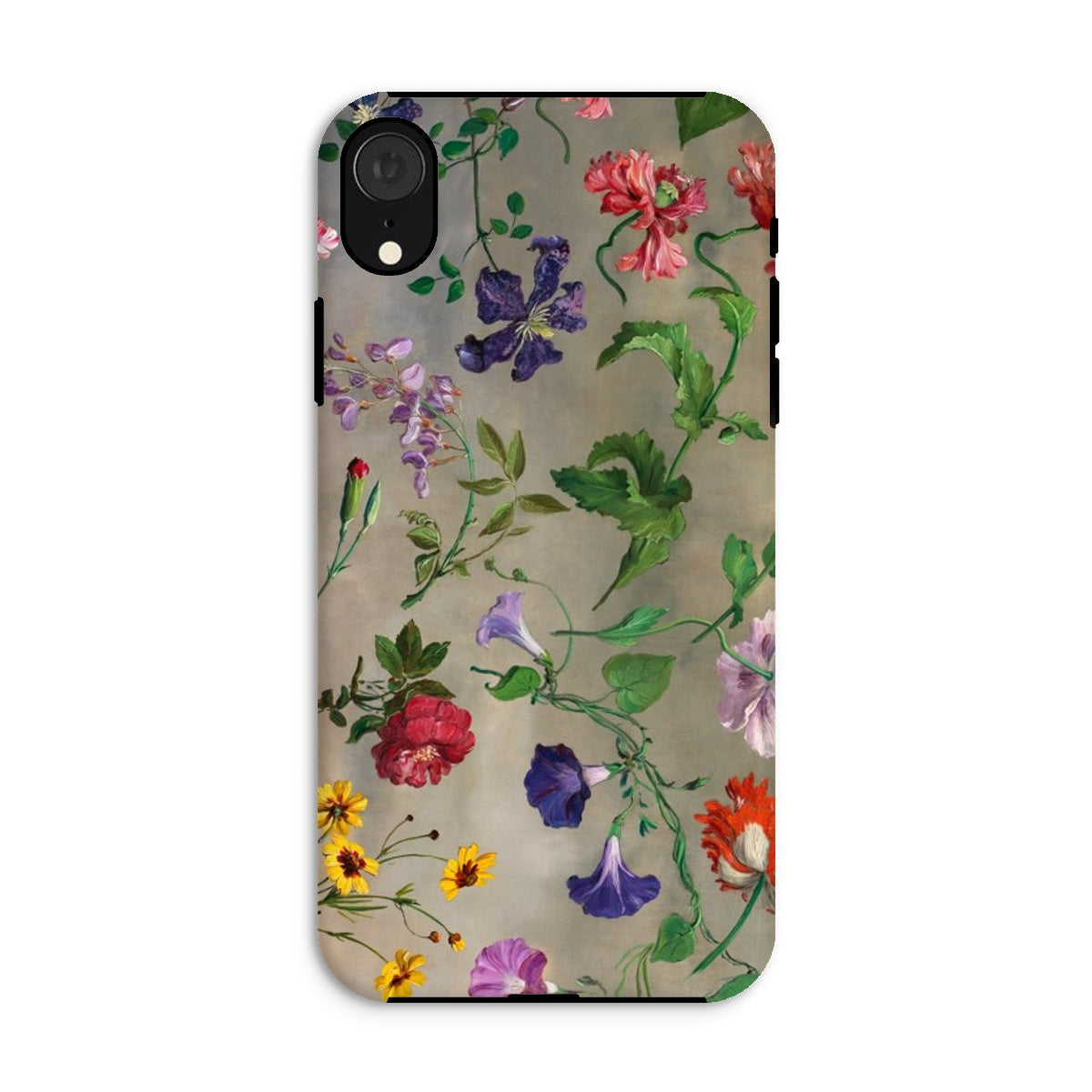 Studies of Flowers Jacques–laurent Agasse Iphone Case, Xr / Matte, Floral Patterned Smartphone Case Colorful Flowers Beige Background