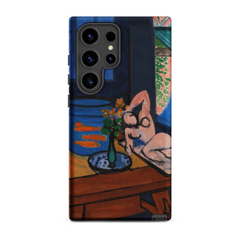 Studio with Goldfish - Henri Matisse Phone Case Samsung Galaxy S24 Ultra / Matte Blue Orange Abstract Art Phone Case Nude Figure Henri