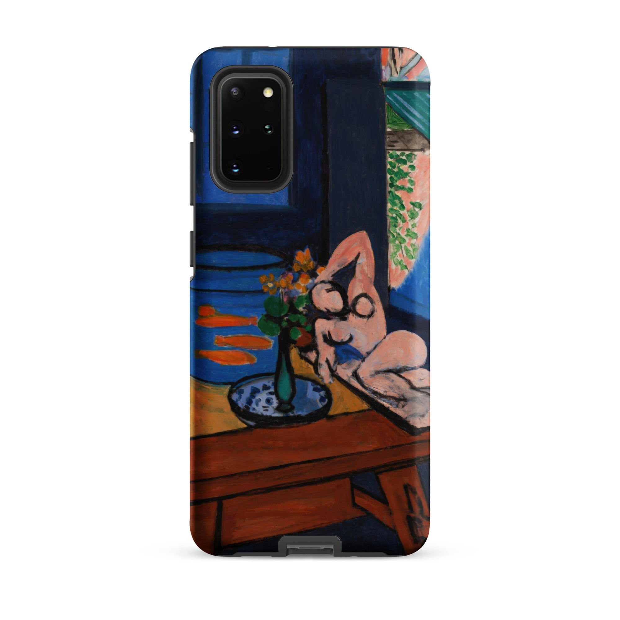Studio with Goldfish Henri Matisse Samsung Case, Galaxy S20 Plus / Matte, Smartphone Case Stylized Painting Nude Figure Vase Flowers