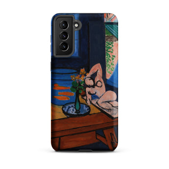 Studio with Goldfish - Henri Matisse Samsung Case, Galaxy S21 Plus / Matte, Dark Blue Phone Case Colorful Painting