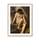 Study of Adam for Paradise - Alexandre Cabanel Fine Art Print, Framed Painting Nude Man Forest
