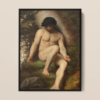 Study of Adam for Paradise - Alexandre Cabanel Framed Canvas, Framed Nude Male Figure