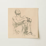 Study for Astronomy - John Singer Sargent Art Print / Canvas Delicate Graphite Sketch Cream-colored Paper Depicts Seated Figure, Prints