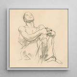 Study for Astronomy - John Singer Sargent Art Print / Canvas Framed Sketch Man Seated Pose Rendered Soft Pencil, Prints