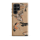 Study of Finches - Edward Burne Jones Samsung Case, Galaxy S22 Ultra / Matte, Phone Case Multiple Bird Illustrations Beige Background