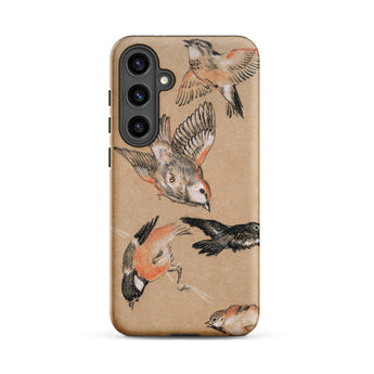 Study of Finches - Edward Burne Jones Samsung Case, Galaxy S24 Plus / Matte, Smartphone Case Adorned Bird Illustrations