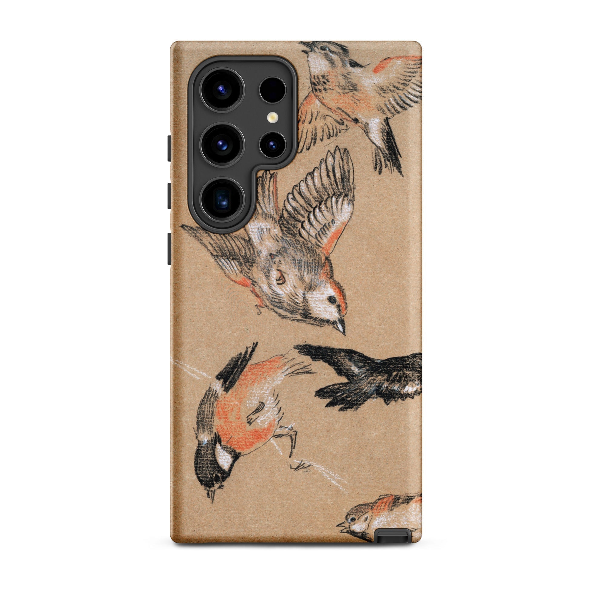 Study of Finches Edward Burne Jones Samsung Case, Galaxy S24 Ultra / Matte, Smartphone Case Multiple Birds Flight Perched Beige Background
