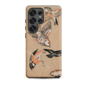 Study of Finches - Edward Burne Jones Samsung Case, Galaxy S25 Ultra / Matte, Smartphone Beige Case Artistic Design Birds Flight