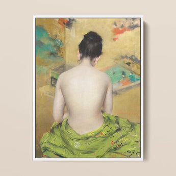 Study of Flesh and Gold - William Merritt Chase Art Print / Canvas, 12x16’’ / 31x41cm / White Frame, Posters Prints & Visual Artwork, Toby