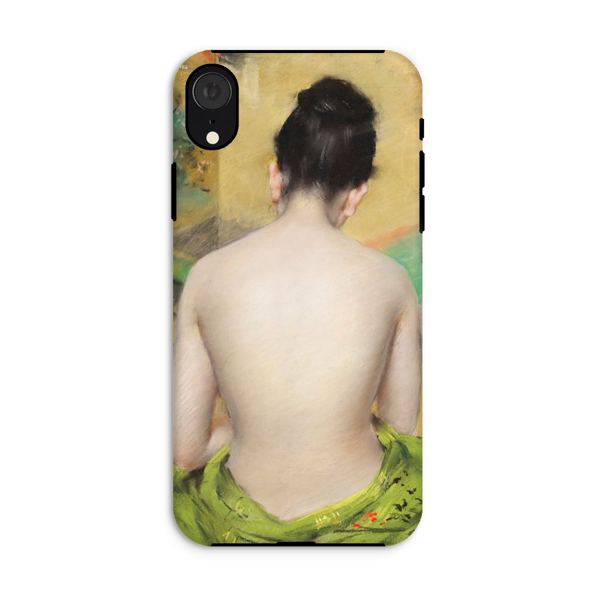 Study of Flesh and Gold William Merritt Chase Iphone Case, Xr / Matte, Phone Case Painting Person’s Bare Dark Hair Draped