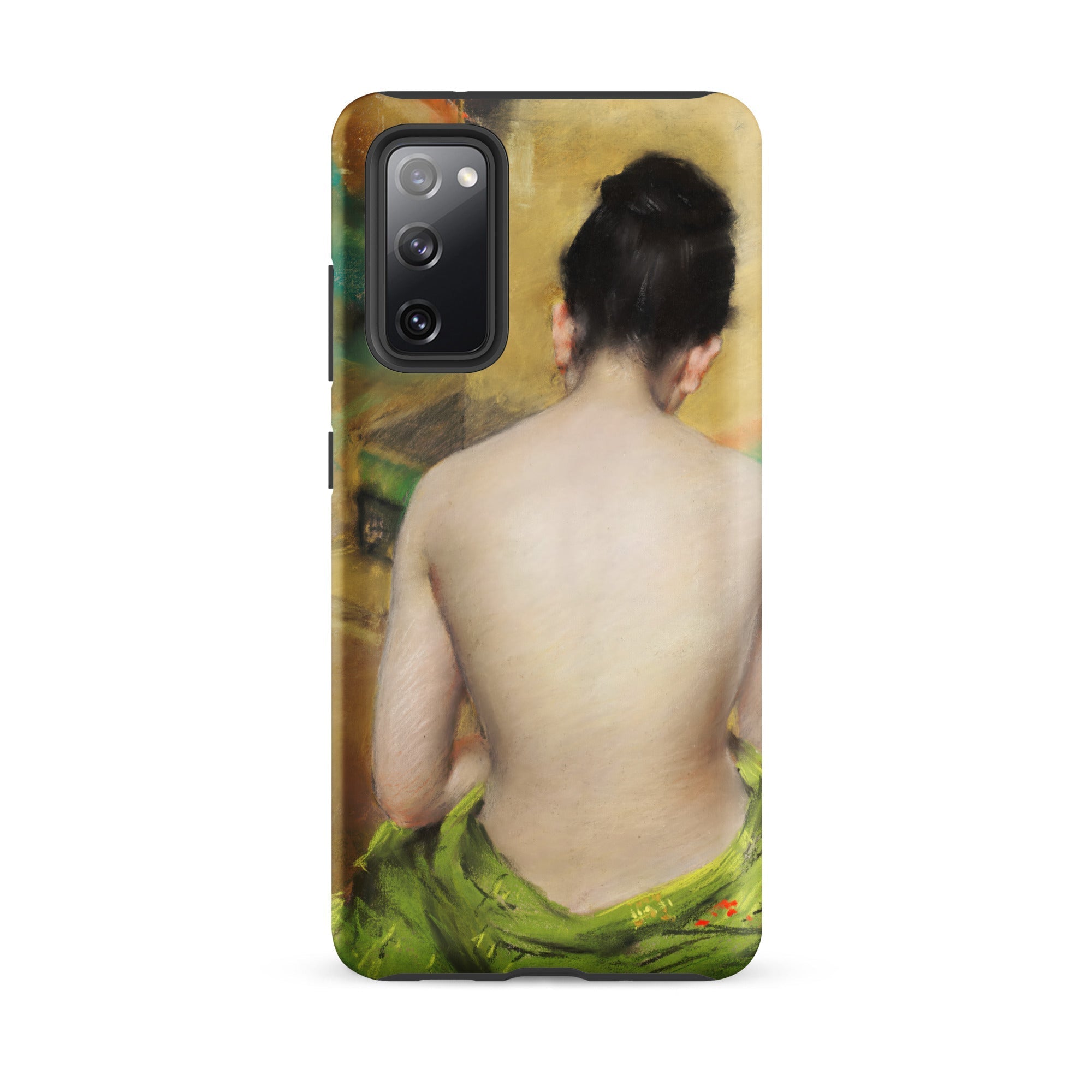 Study of Flesh and Gold William Merritt Chase Samsung Case, Galaxy S20 Fe / Matte, Phone Case Classical Painting Woman Draped Green Fabric