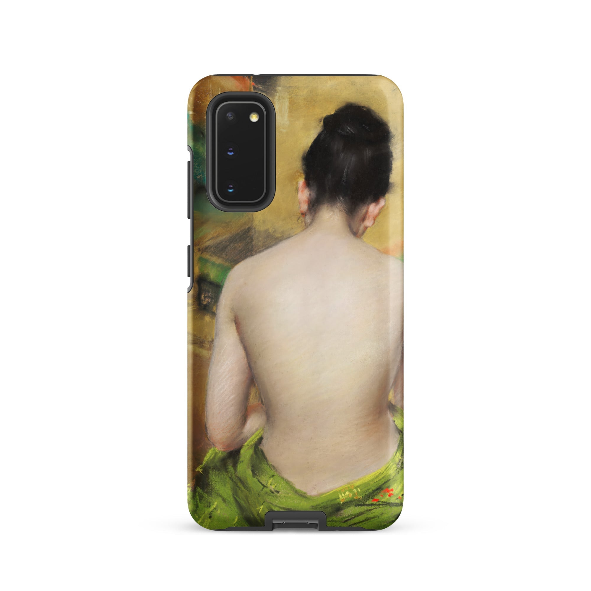 Study of Flesh and Gold William Merritt Chase Samsung Case, Galaxy S20 / Matte, Phone Case Classical Painting Woman Partially Draped Green