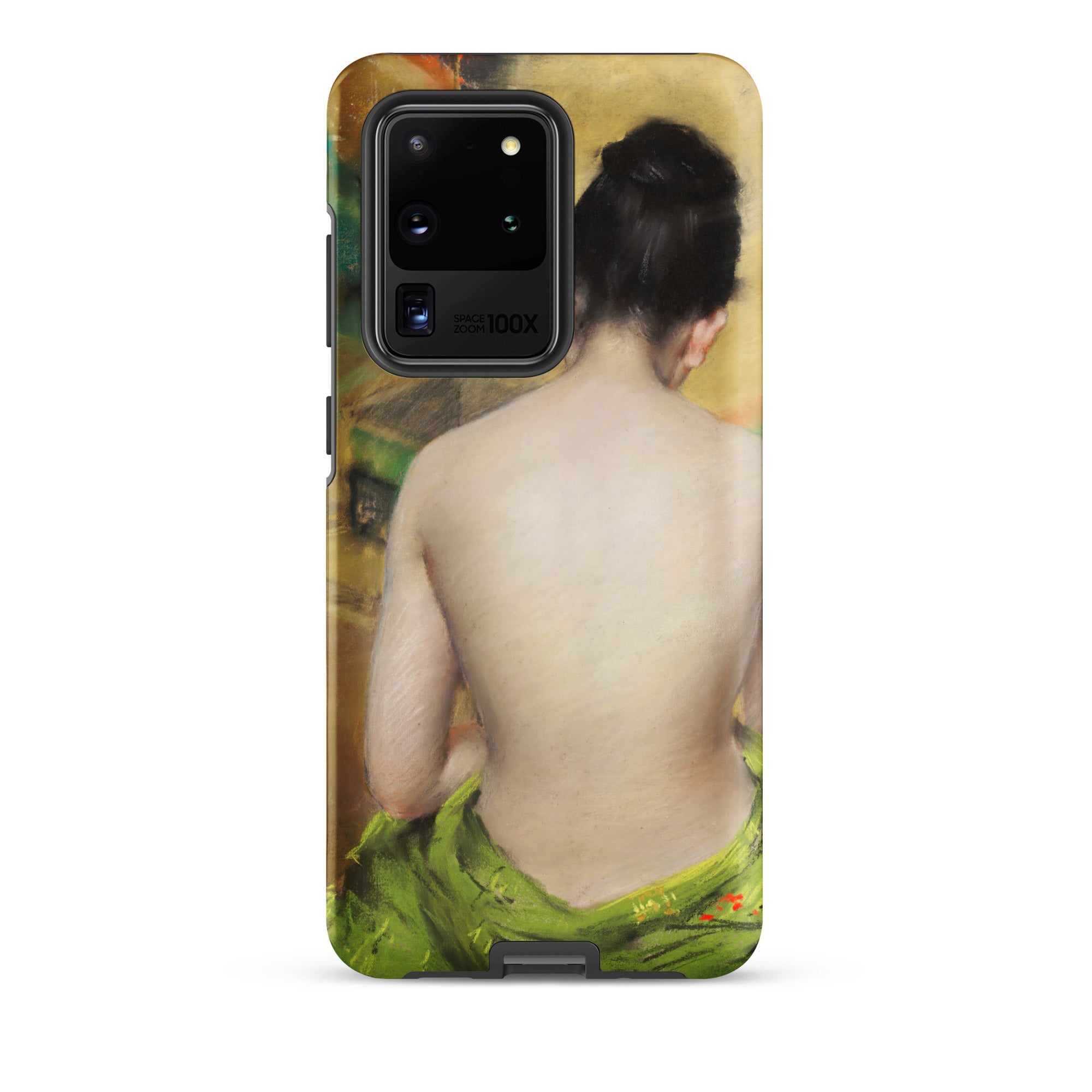 Study of Flesh and Gold William Merritt Chase Samsung Case, Galaxy S20 Ultra / Matte, Smartphone Case Classical Painting Woman Draped Green