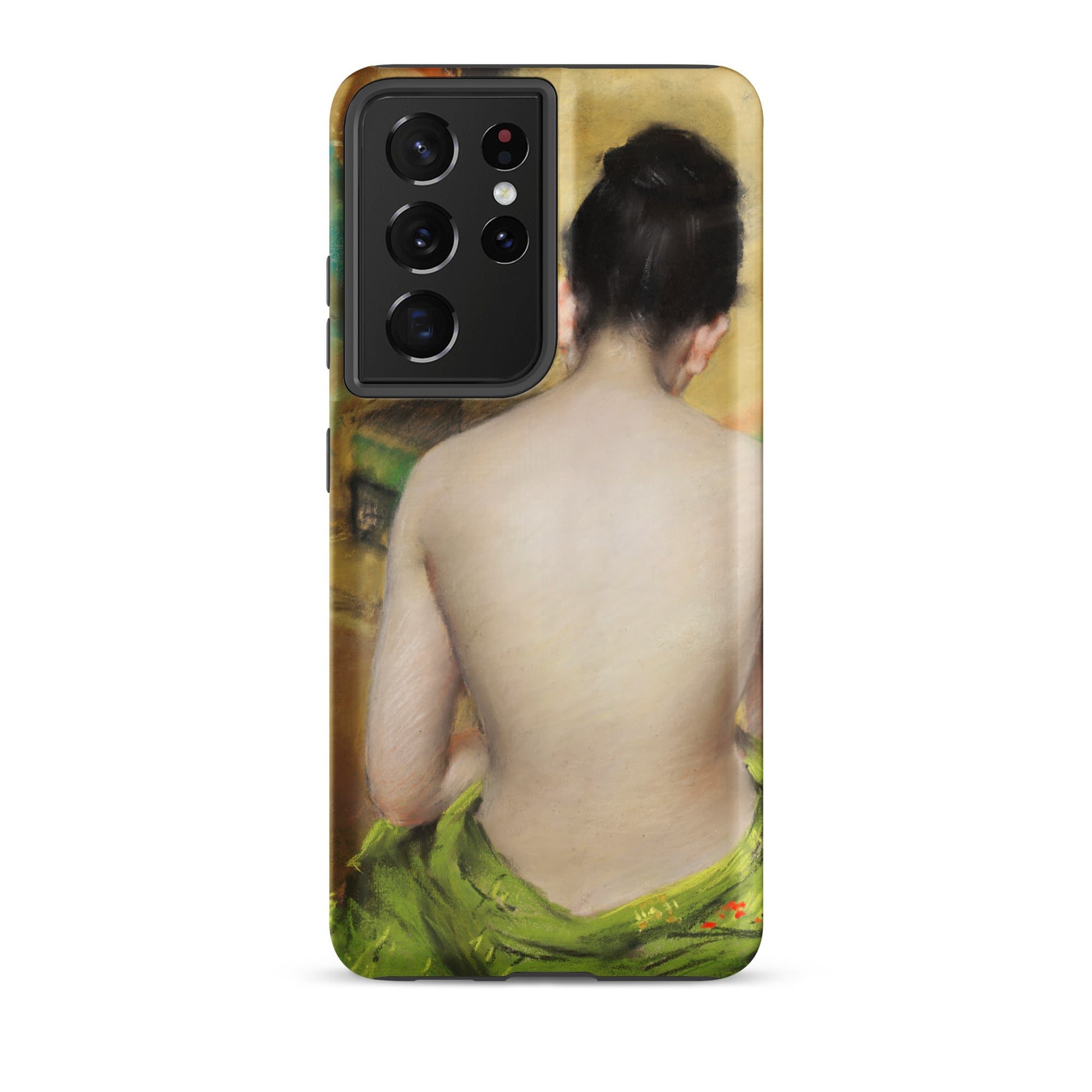 Study of Flesh and Gold William Merritt Chase Samsung Case, Galaxy S21 Ultra / Matte, Smartphone Case Painting Person’s Bare Draped Green