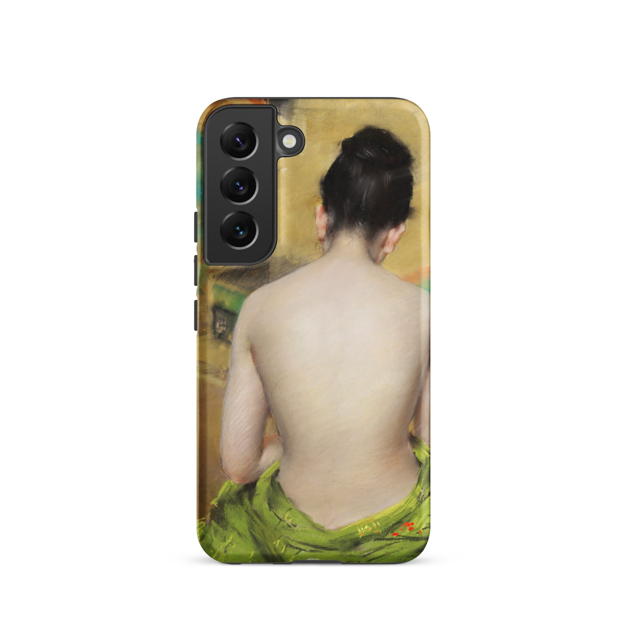 Study of Flesh and Gold William Merritt Chase Samsung Case, Galaxy S22 / Matte, Smartphone Case Artistic Depiction Nude Woman Wrapped Green