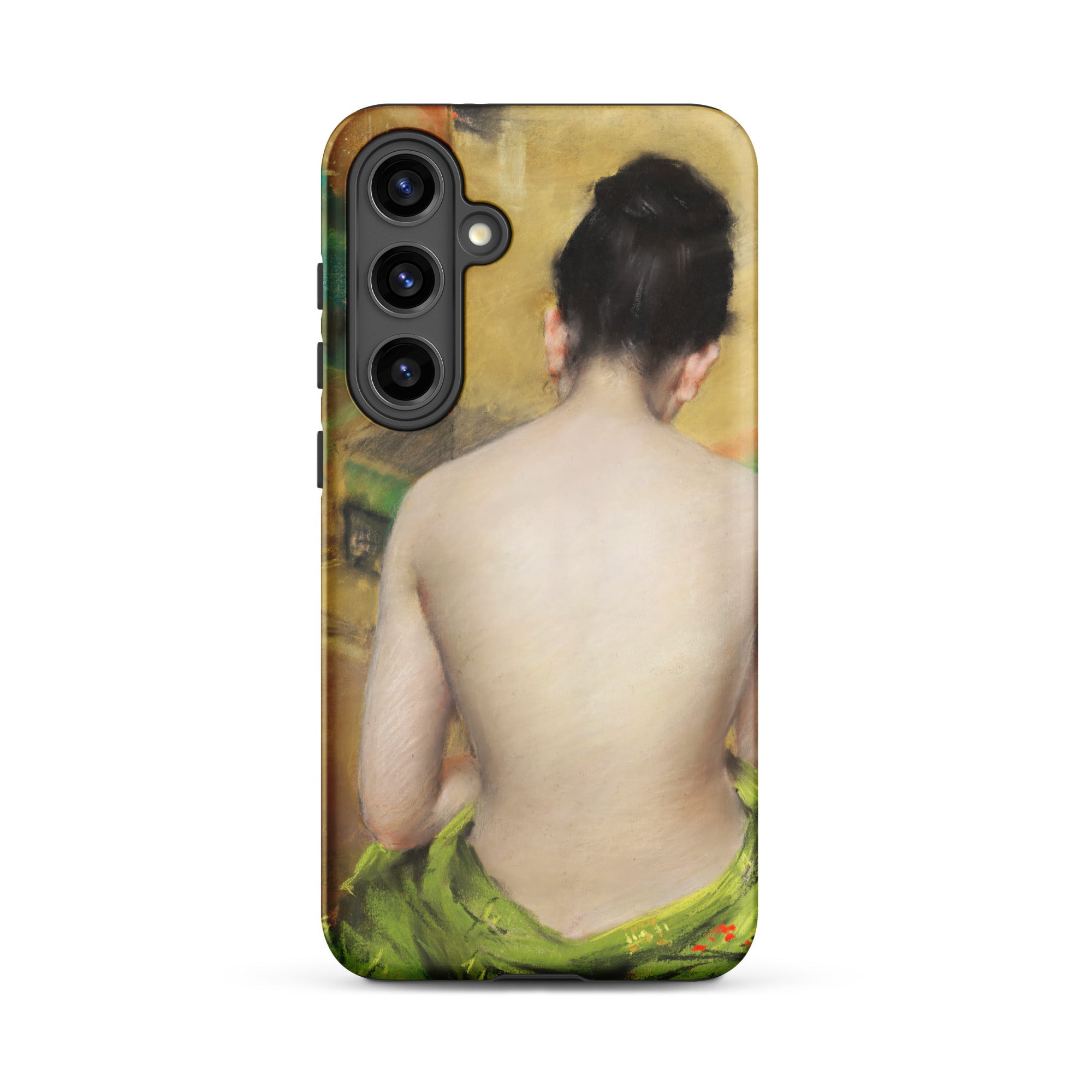 Study of Flesh and Gold William Merritt Chase Samsung Case, Galaxy S24 Plus / Matte, Smartphone Case Classical Painting Woman Exposed Green