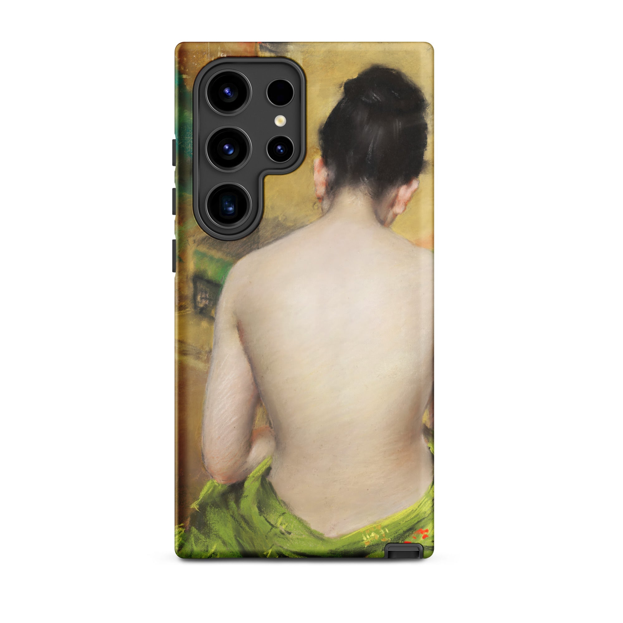 Study of Flesh and Gold William Merritt Chase Samsung Case, Galaxy S24 Ultra / Matte, Smartphone Case Classical Painting Woman Draped Green