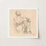 Study for Astronomy - John Singer Sargent Art Print / Canvas Framed Sketch Nude Male Figure Seated Pose Rendered, Prints