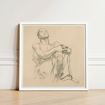 Study for Astronomy - John Singer Sargent Art Print / Canvas Framed Sketch Seated Figure Soft Pencil Strokes Enclosed, Prints