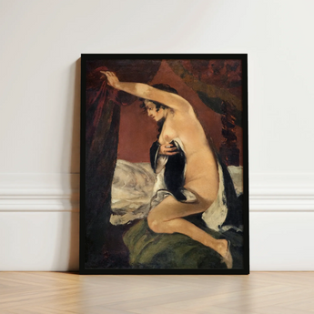 Study for Venus - Gustave Courbet Art Print / Canvas Black-framed Reproduction édouard Manet’s ?Olympia” Oil Painting Nude J