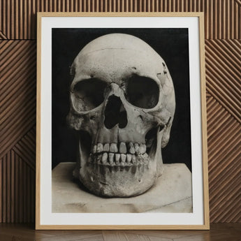 Study of a Human Skull Art Print, 24x32’’ / 61x81cm / Natural Frame / 2’’ Matboard, Framed Print Human Skull