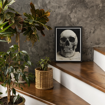 Study of a Human Skull Art Print, Framed Print Skull