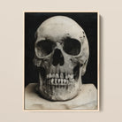 Study of a Human Skull Framed Canvas, 12x16’’ / 31x41cm / Natural Floating Frame, Framed Black White Skull Art Print