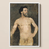 Study of a Male Model - Albert Edelfelt Fine Art Print / Canvas, 12x18’’ / 31x46cm / White Frame, Posters Prints & Visual Artwork, Toby Leon