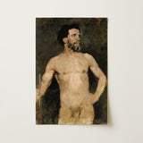 Study of a Male Model - Albert Edelfelt Fine Art Print / Canvas, 12x18’’ / 31x46cm / Unframed / no Border, Posters Prints & Visual Artwork,
