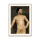 Study of a Male Model - Albert Edelfelt Fine Art Print, Framed Nude Male Portrait