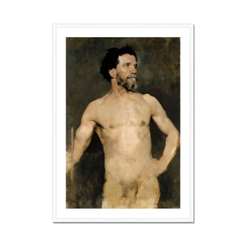 Study of a Male Model - Albert Edelfelt Fine Art Print, Nude Male Figure Painting