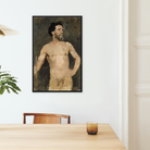 Study of a Male Model - Albert Edelfelt Framed Canvas, Framed Nude Male Portrait