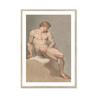Study of a Male Nude - Edward Francis Burney Fine Art Print, Framed Nude Male Figure Study