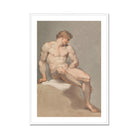 Study of a Male Nude - Edward Francis Burney Fine Art Print, Framed Nude Male Figure Study