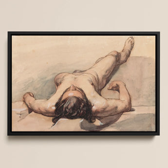 Study of a Male Nude - William Mulready Art Print / Canvas, 18x12’’ / 46x31cm / Black Frame, Posters Prints & Visual Artwork, Toby Leon