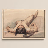 Study of a Male Nude - William Mulready Art Print / Canvas, 18x12’’ / 46x31cm / Natural Frame, Posters Prints & Visual Artwork, Toby Leon