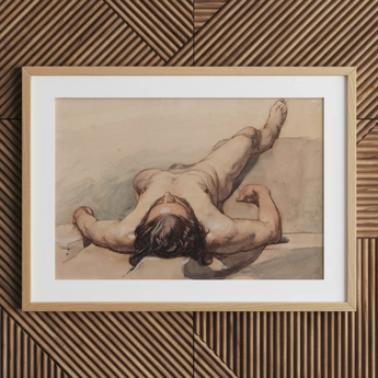 Study of a Male Nude - William Mulready Art Print / Canvas, 30x20’’ / 76x51cm / Natural Frame / Matboard, Posters Prints & Visual Artwork,