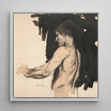Study of a Naked Man - Magnus Enckell Art Print / Canvas, 12x12’’ / 31x31cm / White Frame, Posters Prints & Visual Artwork, Toby Leon