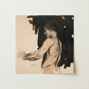Study of a Naked Man - Magnus Enckell Art Print / Canvas, Naked Man, Magnus Enckell’s Study, Naked Man Reaches, Finnish Symbolist
