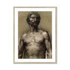 Study of Naked Man at the Turban Georges Desvallieres Art Print, Framed Charcoal Bare Chested Man Turban