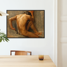 Study of a Nude Man - August Andreas Jerndorff Framed Canvas, Framed Nude Male Figure Painting