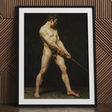 Art print of a nude man, after Pierre-Narcisse Guérin, framed.