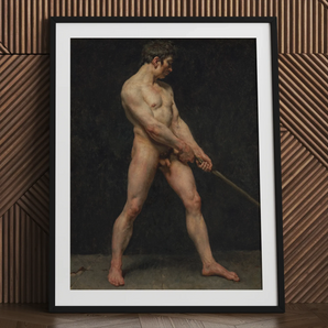 Study of a Nude Man - Follower Pierre Narcisse Guerin Art Print, 24x32’’ / 61x81cm / Black Frame / 2’’ Matboard, Posters Prints & Visual