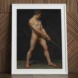 Estudio de un Hombre Desnudo - Seguidor Pierre Narcisse Guerin Impresión de Arte, 24x32’’ / 61x81cm / Marco Blanco / 2’’ Cartón, Pósters Impresiones & Visual