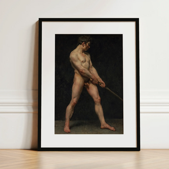Study of a Nude Man - Follower Pierre Narcisse Guerin Art Print / Canvas, 12x16’’ / 31x41cm / Black Frame / Matboard, Posters Prints &
