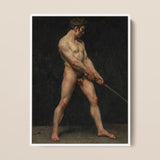Studie eines nackten Mannes - Follower Pierre Narcisse Guerin Kunstdruck / Leinwand, 12x16’’ / 31x41cm / Weißer Rahmen, Poster Drucke & Visuelle Kunstwerke,