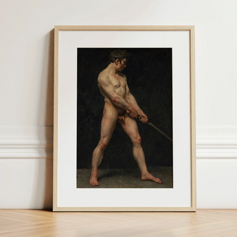 Study of a Nude Man - Follower Pierre Narcisse Guerin Art Print / Canvas, 12x16’’ / 31x41cm / Natural Frame / Matboard, Posters Prints &