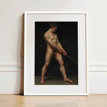 Study of a Nude Man - Follower Pierre Narcisse Guerin Art Print / Canvas, 12x16’’ / 31x41cm / White Frame / Matboard, Posters Prints &