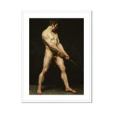 Study of a Nude Man - Follower Pierre Narcisse Guerin Art Print, Classical Academic Nude Figure Study Painting Male Model