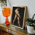 Study of a Nude Man Follower Pierre Narcisse Guerin Art Print, Framed Classical Nude Figure Study Painting Gold Frame